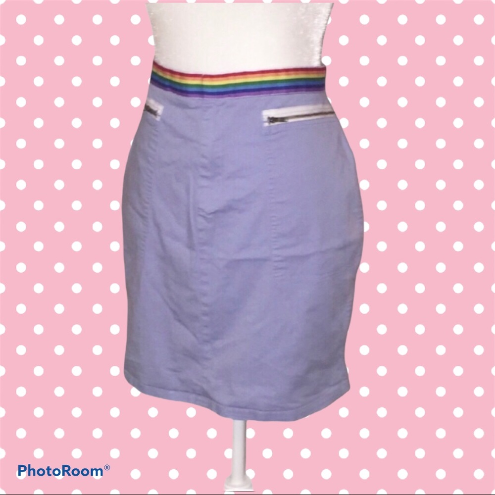 JW Div. of Junction West Vintage Periwinkle Skirt - Picture 2 of 10